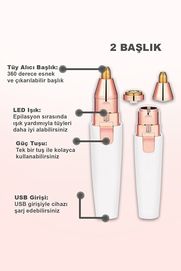 2'si 1 Arada Yüz Tüy Epilatörü-Uniseks